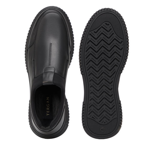 Siyah Deri-Tekstil Erkek Casual Ayakkabı - E26S1AY57832-A23 - 6