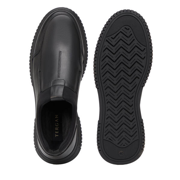 Siyah Deri-Tekstil Erkek Casual Ayakkabı - E26S1AY57832-A23 - 6