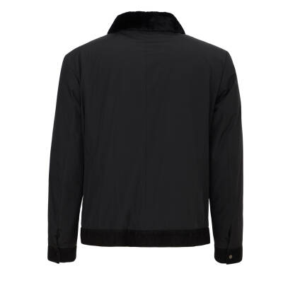 Siyah Deri - Tekstil Erkek Deri Mont - E23KKM310482-Q7W - 4