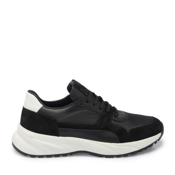 Siyah Deri - Tekstil Erkek Sneaker - E24I1AY56712-A01 - 3