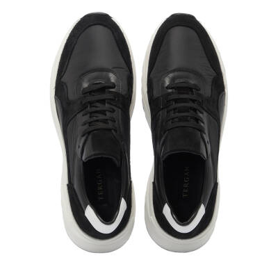 Siyah Deri-Tekstil Erkek Sneaker - E24I1AY56712-A01 - 5