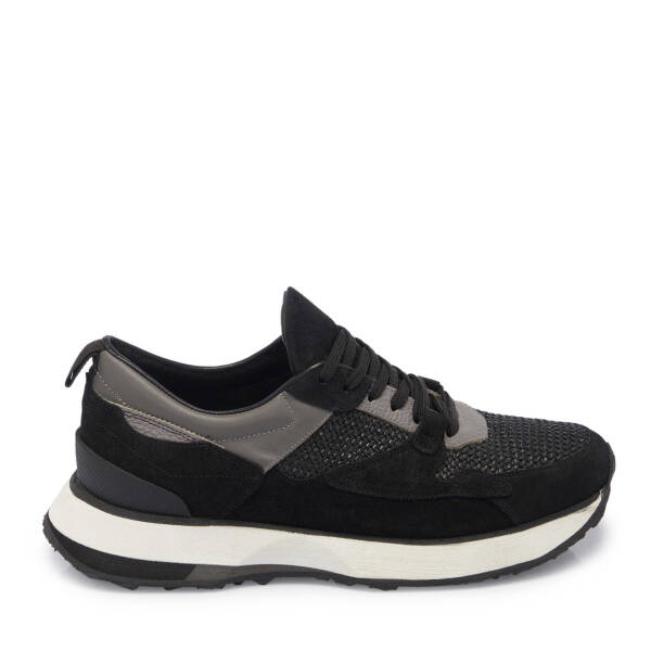 Siyah Deri - Tekstil Erkek Sneaker - E24I1AY56714-A01 - 3
