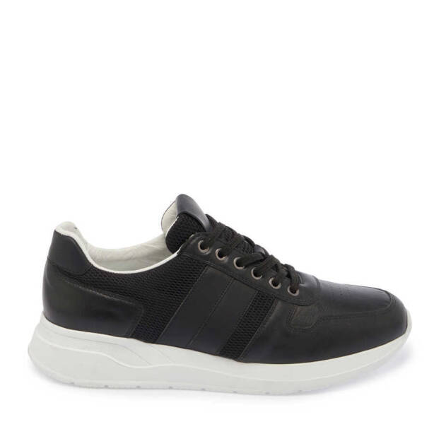 Siyah Deri - Tekstil Erkek Sneaker - E24I1AY56869-A64 - 3