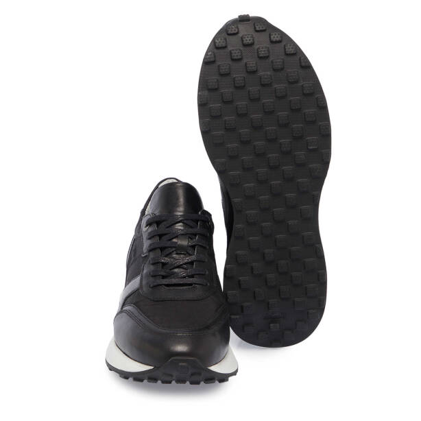 Siyah Deri - Tekstil Erkek Sneaker - E24I1AY56870-A43 - 4