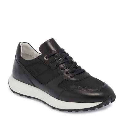  Siyah Deri-Tekstil Erkek Sneaker - E24I1AY56870-A43 