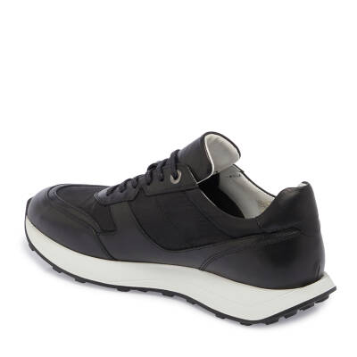  Siyah Deri-Tekstil Erkek Sneaker - E24I1AY56870-A43 - 2