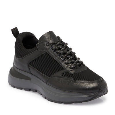 Siyah Deri - Tekstil Erkek Sneaker - E24S1AY57059-K0N - 1