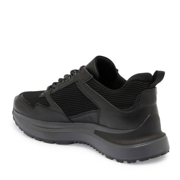 Siyah Deri - Tekstil Erkek Sneaker - E24S1AY57059-K0N - Tergan