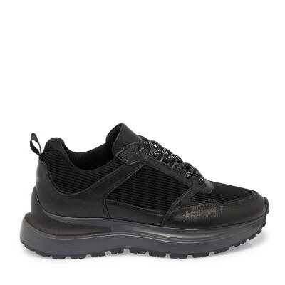 Siyah Deri - Tekstil Erkek Sneaker - E24S1AY57059-K0N - 3