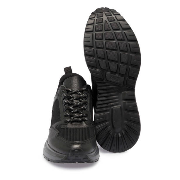 Siyah Deri - Tekstil Erkek Sneaker - E24S1AY57059-K0N - Tergan