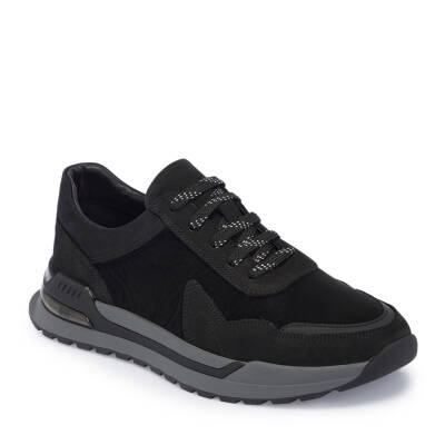 Siyah Deri - Tekstil Erkek Sneaker - E25I1AY57288-A64 - 1