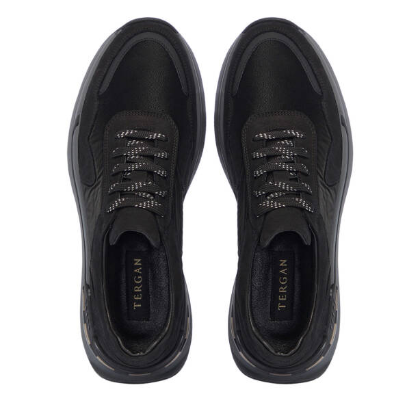 Siyah Deri - Tekstil Erkek Sneaker - E25I1AY57288-A64 - Tergan