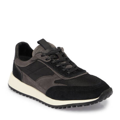 Siyah Deri - Tekstil Erkek Sneaker - E25I1AY57373-A01 - 1