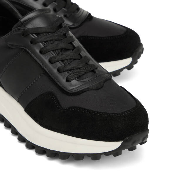 Siyah Deri-Tekstil Erkek Sneaker - E26I1AY57586-A01 - 3