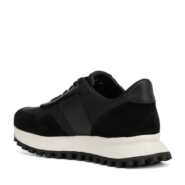 Siyah Deri-Tekstil Erkek Sneaker - E26I1AY57586-A01 - 4