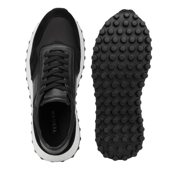 Siyah Deri-Tekstil Erkek Sneaker - E26I1AY57586-A01 - 6