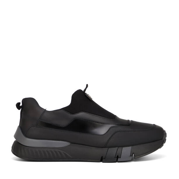 Siyah Deri-Tekstil Erkek Sneaker - E26S1AY57817-K0N 
