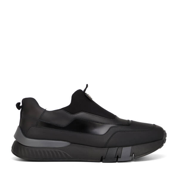 Siyah Deri-Tekstil Erkek Sneaker - E26S1AY57817-K0N - 1