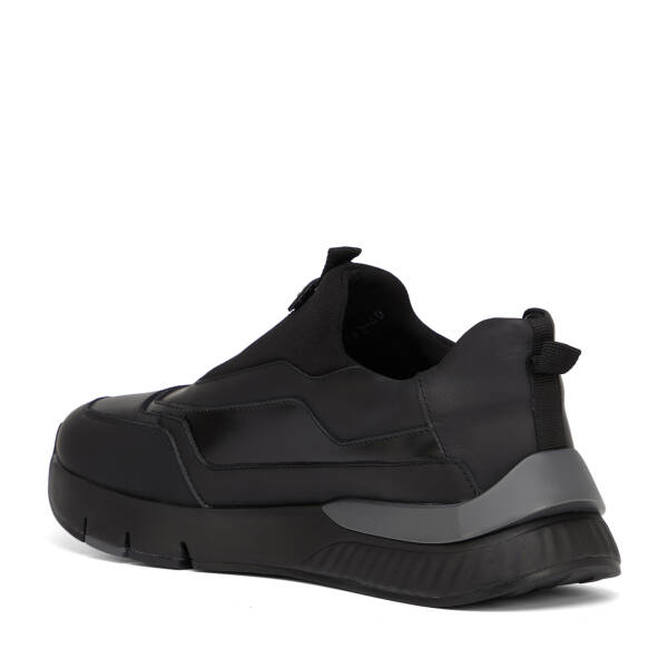 Siyah Deri-Tekstil Erkek Sneaker - E26S1AY57817-K0N - 4