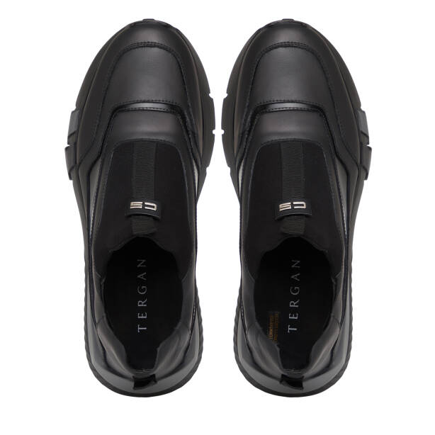 Siyah Deri-Tekstil Erkek Sneaker - E26S1AY57817-K0N - 5