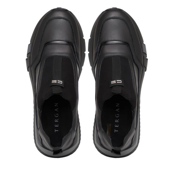 Siyah Deri-Tekstil Erkek Sneaker - E26S1AY57817-K0N - 5