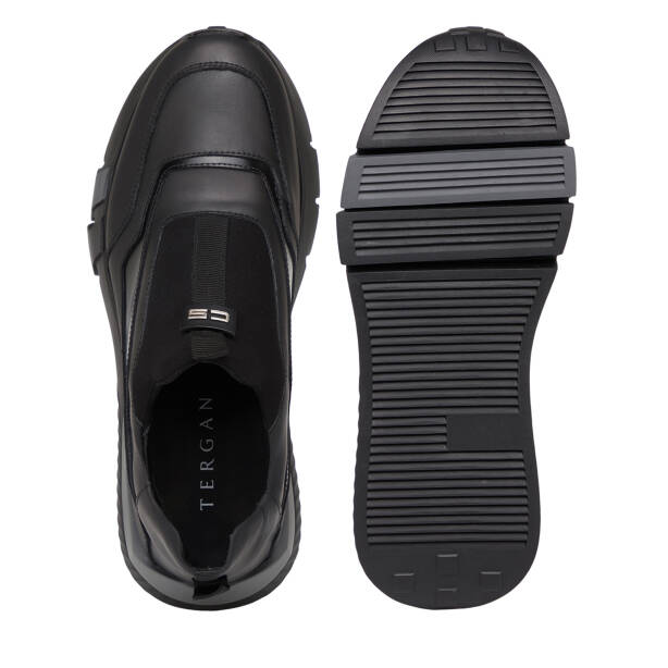 Siyah Deri-Tekstil Erkek Sneaker - E26S1AY57817-K0N - 6