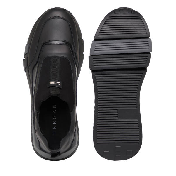 Siyah Deri-Tekstil Erkek Sneaker - E26S1AY57817-K0N - 6