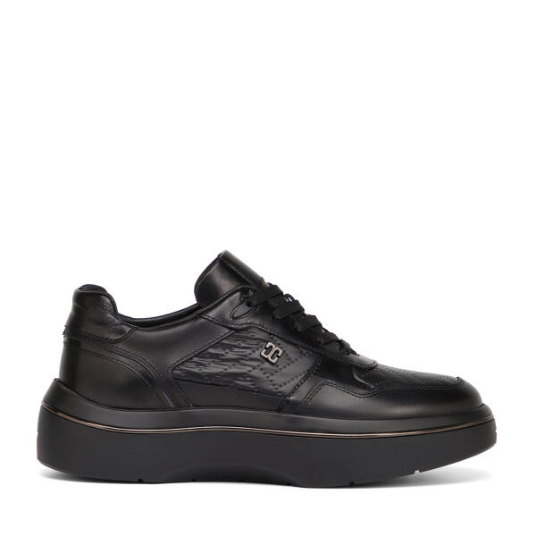 Siyah Deri-Tekstil Erkek Sneaker - E26S1AY57827-K0N - 1