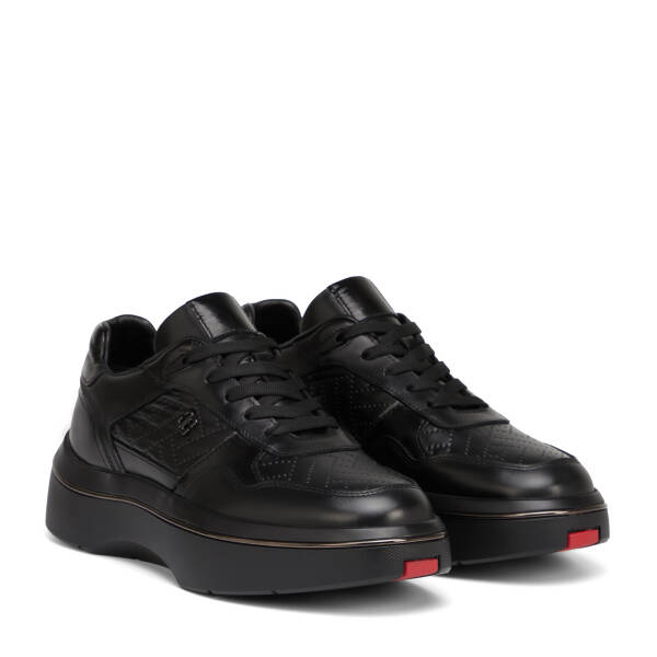 Siyah Deri-Tekstil Erkek Sneaker - E26S1AY57827-K0N - 2
