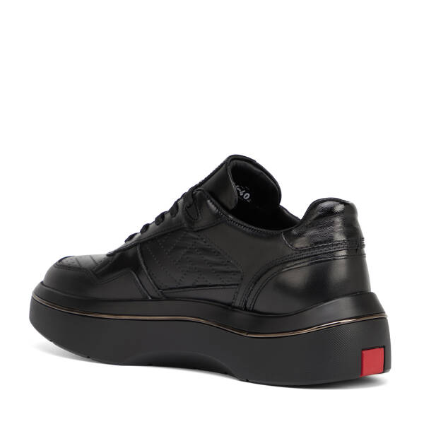 Siyah Deri-Tekstil Erkek Sneaker - E26S1AY57827-K0N - 4