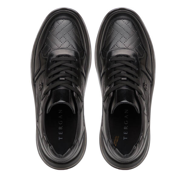 Siyah Deri-Tekstil Erkek Sneaker - E26S1AY57827-K0N - 5