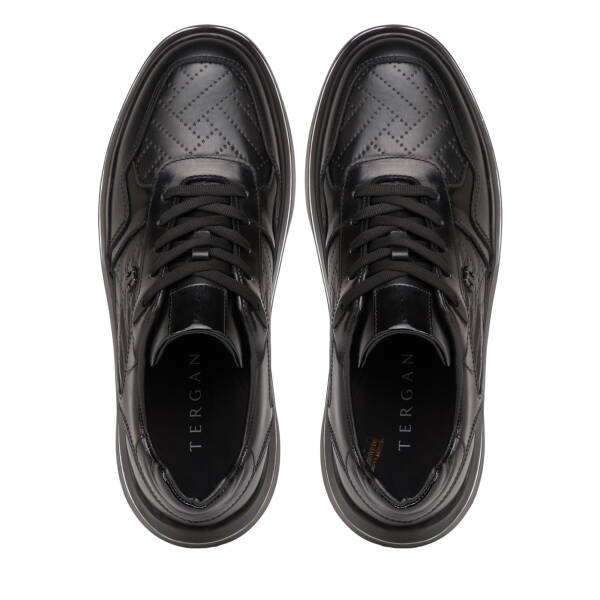 Siyah Deri-Tekstil Erkek Sneaker - E26S1AY57827-K0N - 5