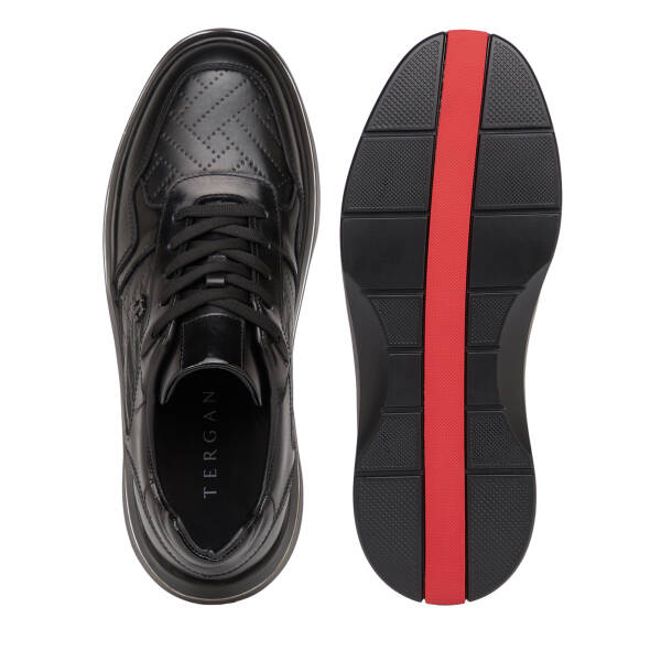 Siyah Deri-Tekstil Erkek Sneaker - E26S1AY57827-K0N - 6