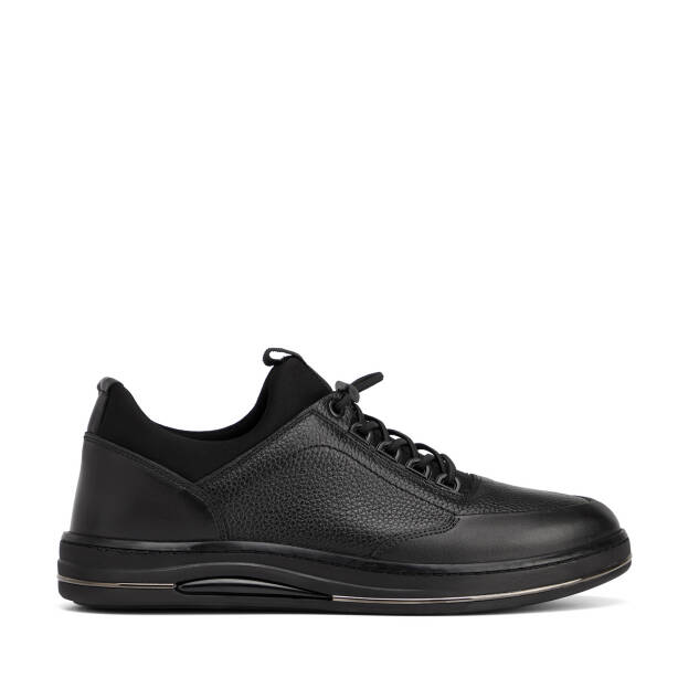 Siyah Deri-Tekstil Erkek Sneaker - E26S1AY57831-A23 - 1