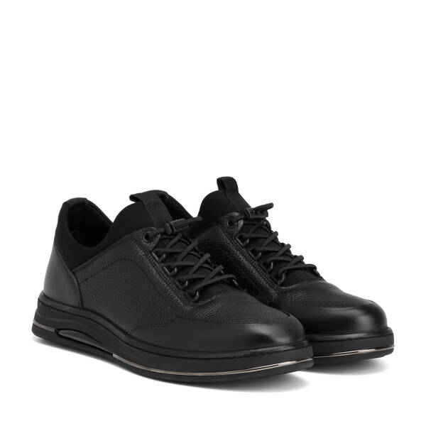 Siyah Deri-Tekstil Erkek Sneaker - E26S1AY57831-A23 - 2