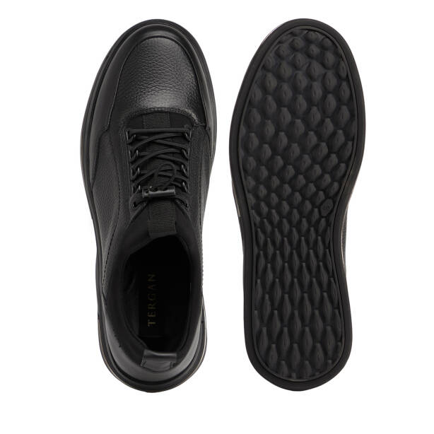 Siyah Deri-Tekstil Erkek Sneaker - E26S1AY57831-A23 - 5