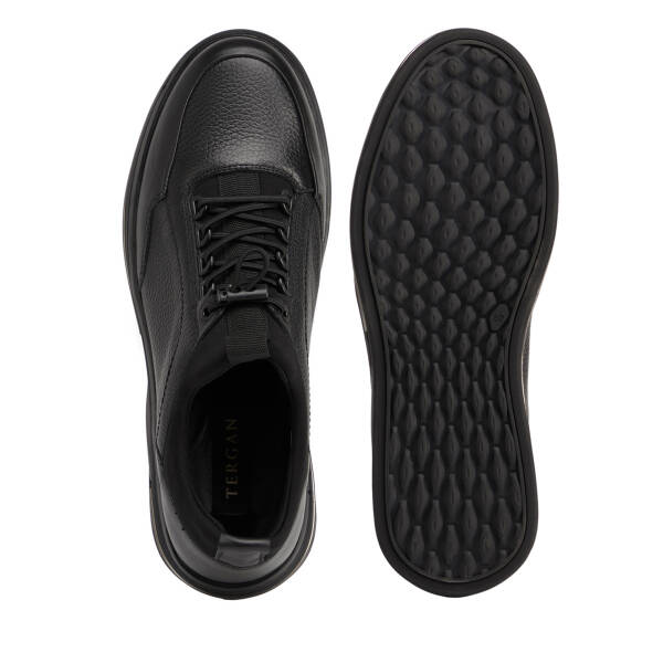 Siyah Deri-Tekstil Erkek Sneaker - E26S1AY57831-A23 - 5