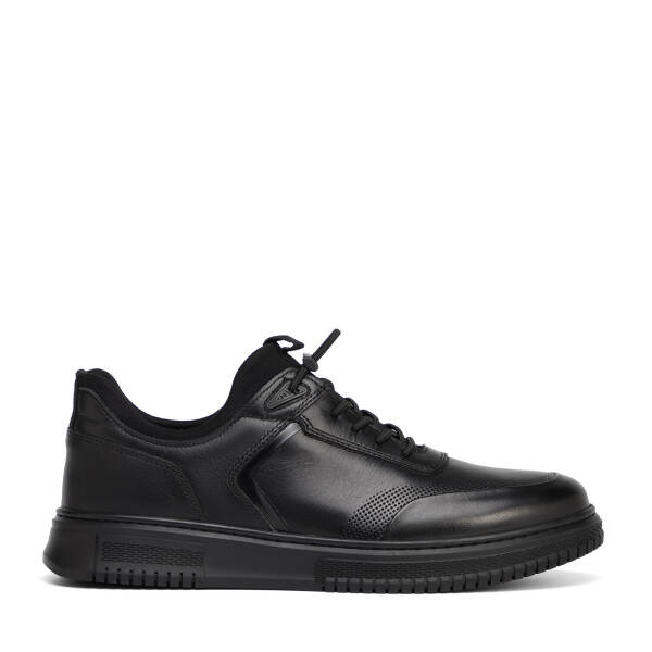 Siyah Deri-Tekstil Erkek Sneaker - E26S1AY57836-A23 - 1