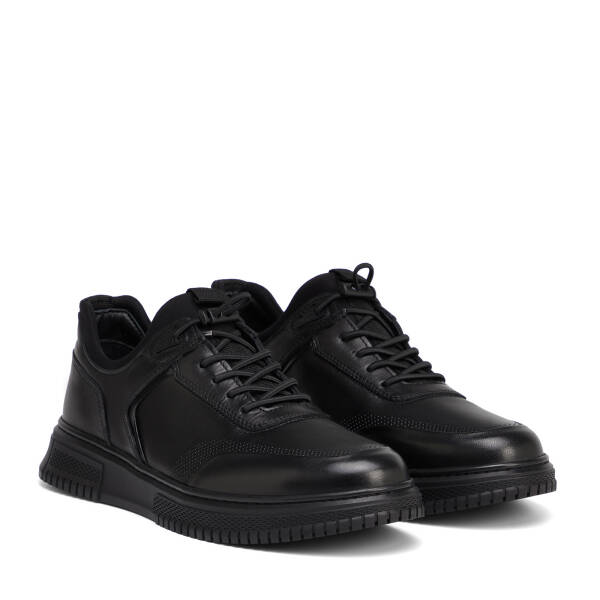 Siyah Deri-Tekstil Erkek Sneaker - E26S1AY57836-A23 - 2