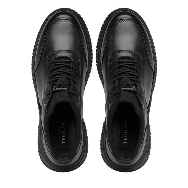 Siyah Deri-Tekstil Erkek Sneaker - E26S1AY57836-A23 - 5