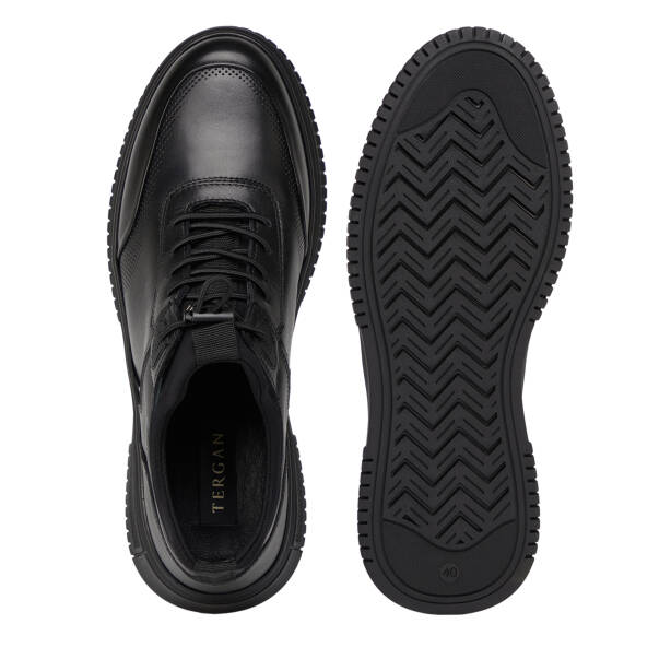 Siyah Deri-Tekstil Erkek Sneaker - E26S1AY57836-A23 - 6