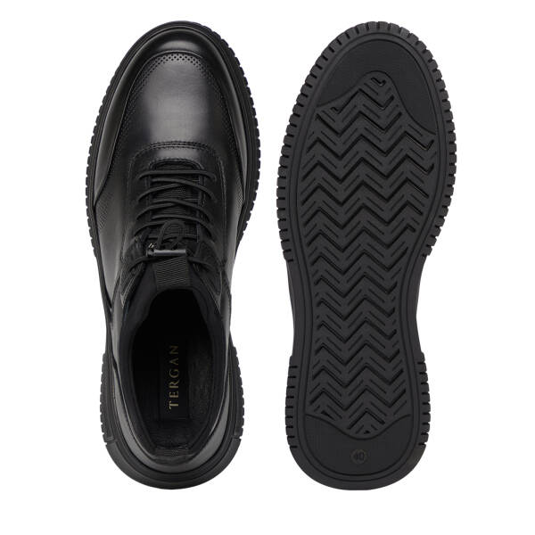 Siyah Deri-Tekstil Erkek Sneaker - E26S1AY57836-A23 - 6