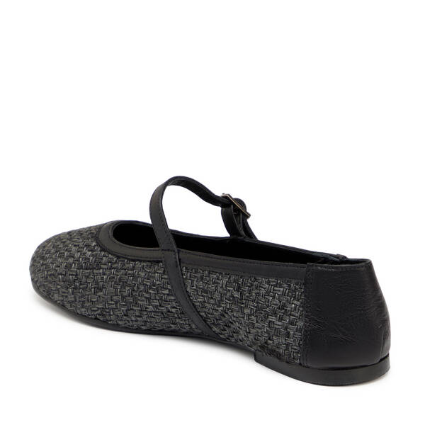 Siyah Deri - Tekstil Kadın Babet - K25I1BB68078-I46 - 3