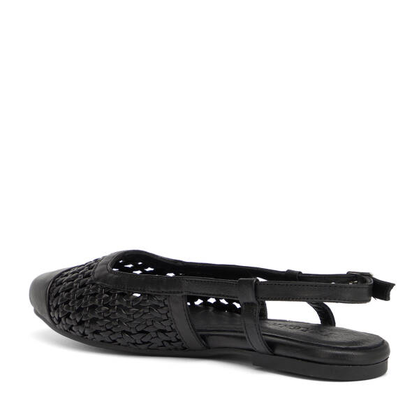 Siyah Deri-Tekstil Kadın Babet - K26I1BB68438-A23 - 4