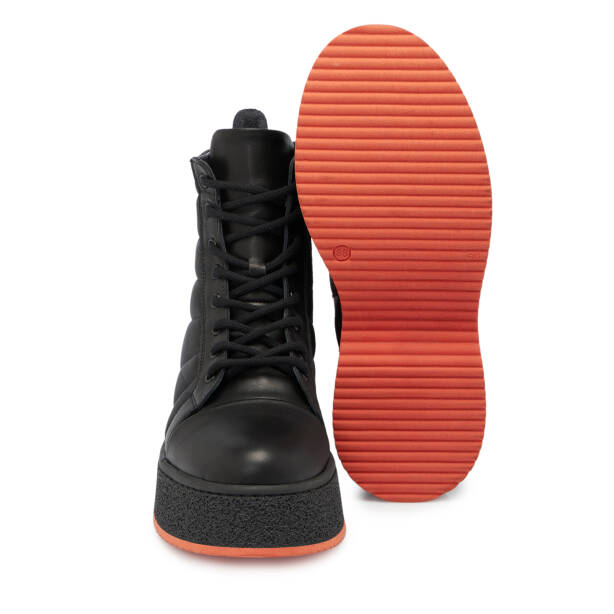 Siyah Deri - Tekstil Kadın Casual Bot - K24K1BT67547-K0N - 4