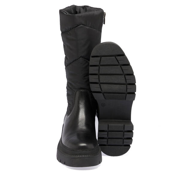 Siyah Deri - Tekstil Kadın Çizme - K23K1CM67025-K0N - 4