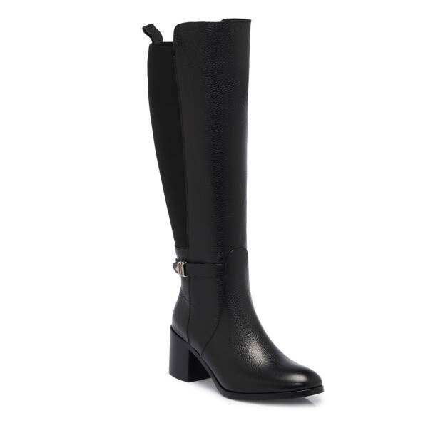 Siyah Deri - Tekstil Kadın Çizme - K25K1CM68265-A41 - 2