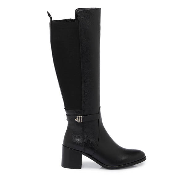 Siyah Deri - Tekstil Kadın Çizme - K25K1CM68265-A41 - 1