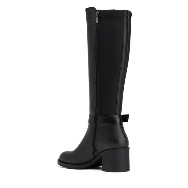 Siyah Deri-Tekstil Kadın Çizme - K26K1CM68766-A23 - 3