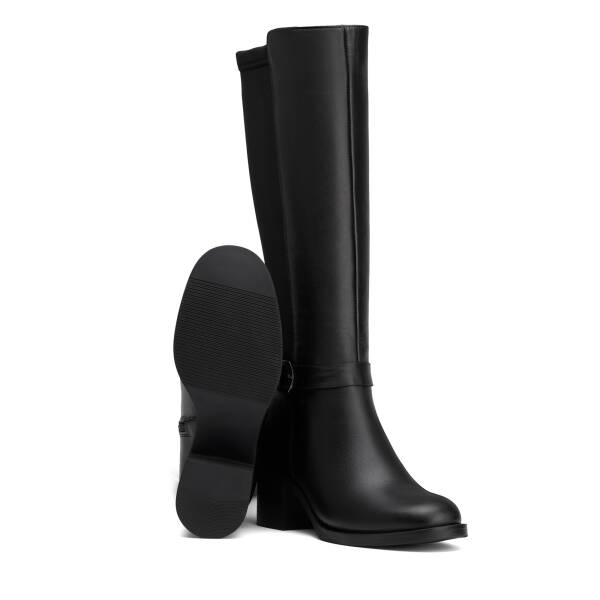 Siyah Deri-Tekstil Kadın Çizme - K26K1CM68766-A23 - 4